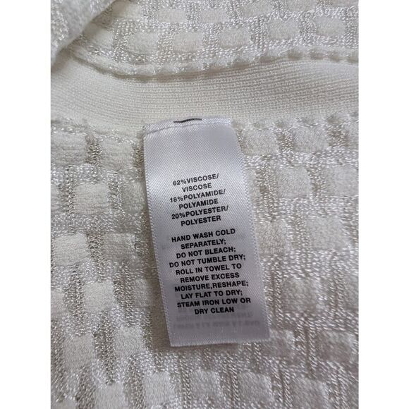 Lafayette 148 Sweater Vest Womens Medium White Quiet Luxury Tie Front - Picture 6 of 9